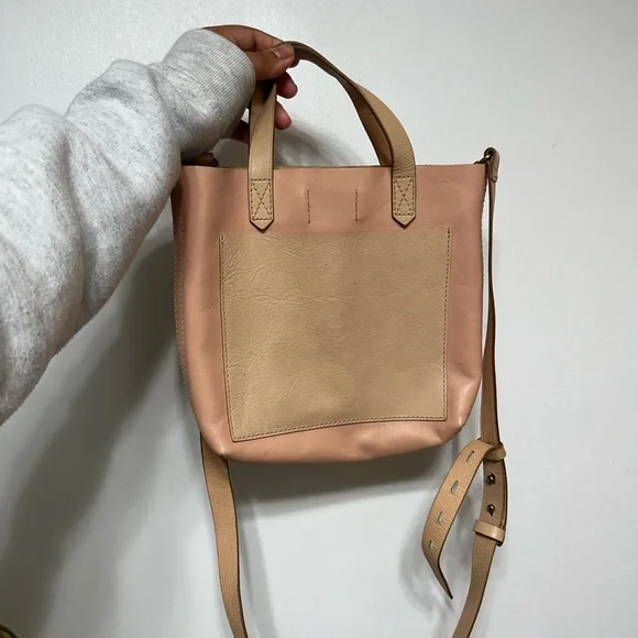 Madewell Bags Madewell Transport Tan Pink Crossbody Leather